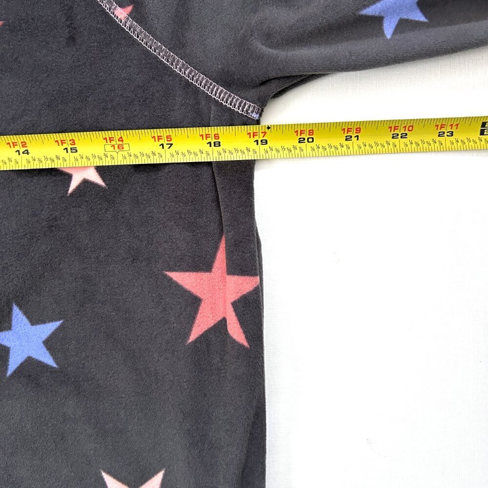 PJ Salvage Silky Velour Star Pajama Top XS Charcoal Gray Soft Luxe Sleep Lounge - Picture 7 of 9